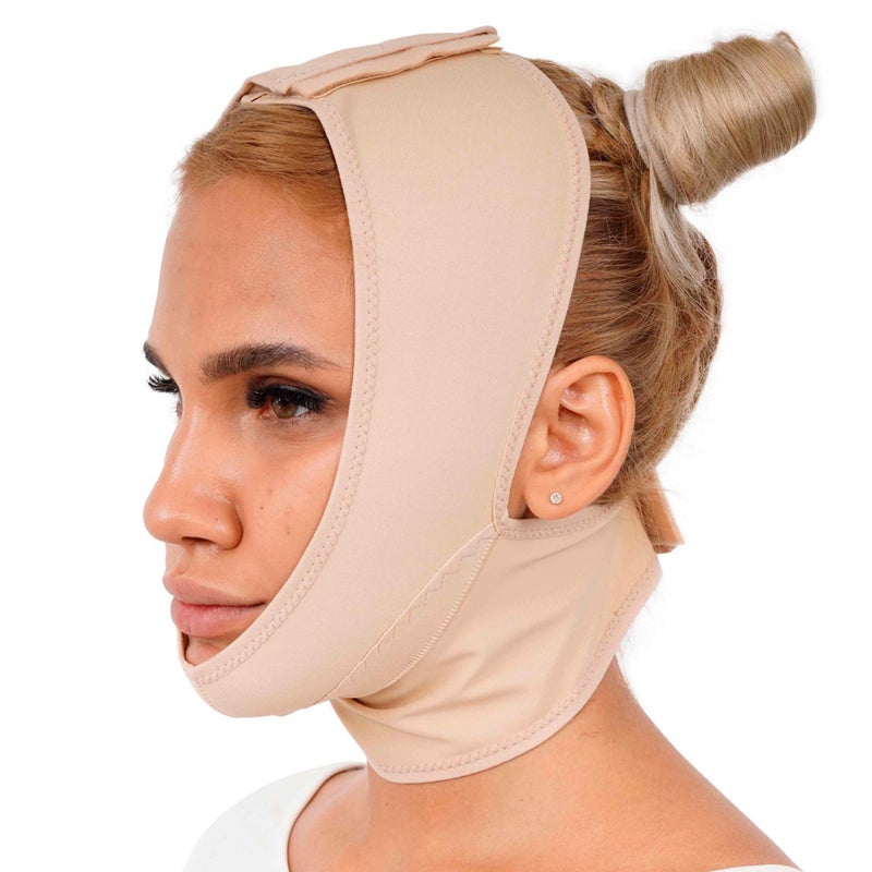 invera Chin Compression Garment After Liposuction Surgery, Neck Cover Strap Bandage - Image 1