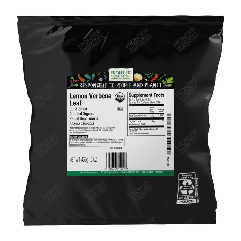 Frontier Co-op Frontier Coop Organic Lemon Verbena Leaf Cut and Sifted Kosher Bulk Bag  Loose Leaf Lemon Verbena Tea  Cafe and Restaurant Supply  16 Ounce Pack of 1 - Image 3