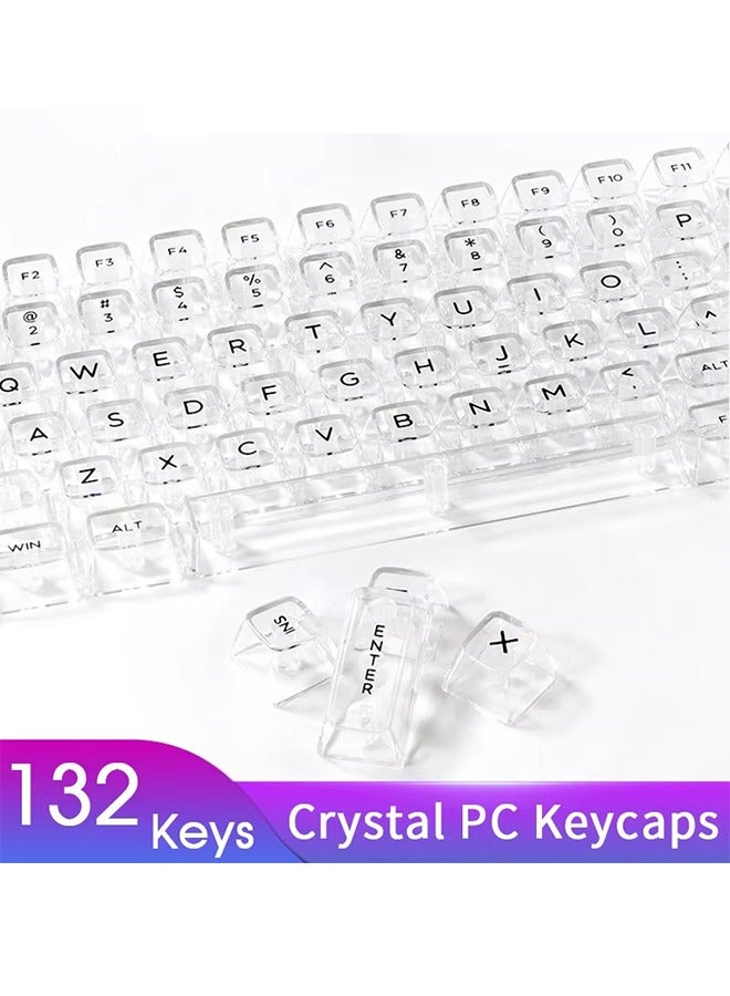 Transparent Keyboard Caps for MX Switch Mechanical Keyboard,132 Keys Crystal PC Gaming Universal Keycap - Image 1