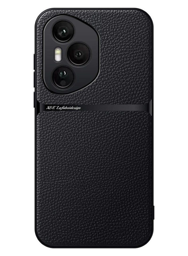 جراب سيليكون من الجلد الصناعي مقاوم للصدمات متوافق مع Honor 400 Pro  ( اسود ) - Image 1