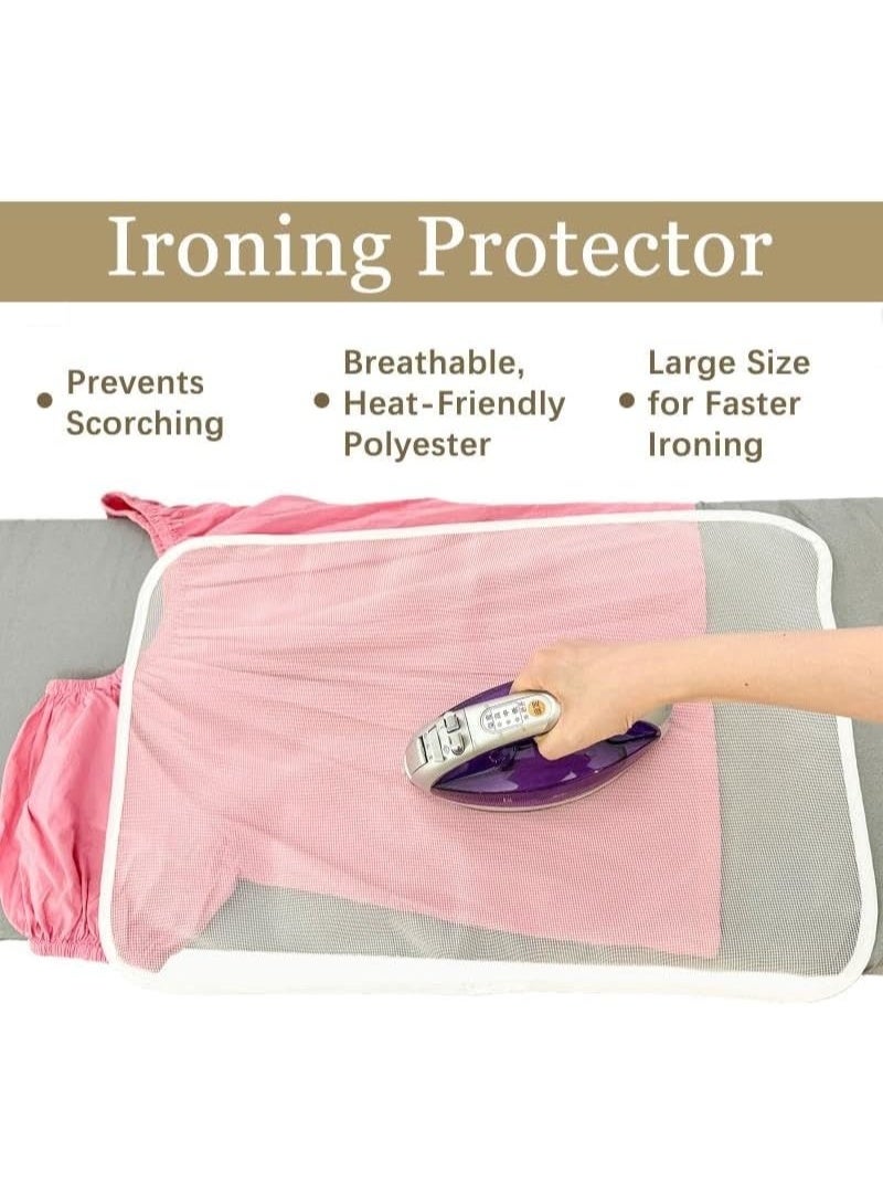 2-Piece Professional Heat Resistant Ironing Mat Set 40x60cm – Premium Transparent Mesh Ironing Cloth Protectors for Garments, Anti-Burn Ironing Pads for Delicate Fabrics Including Silk, Chiffon, Lace and Embroidery, Durable Home Ironing Accessories for Smooth Wrinkle-Free Results - Image 4