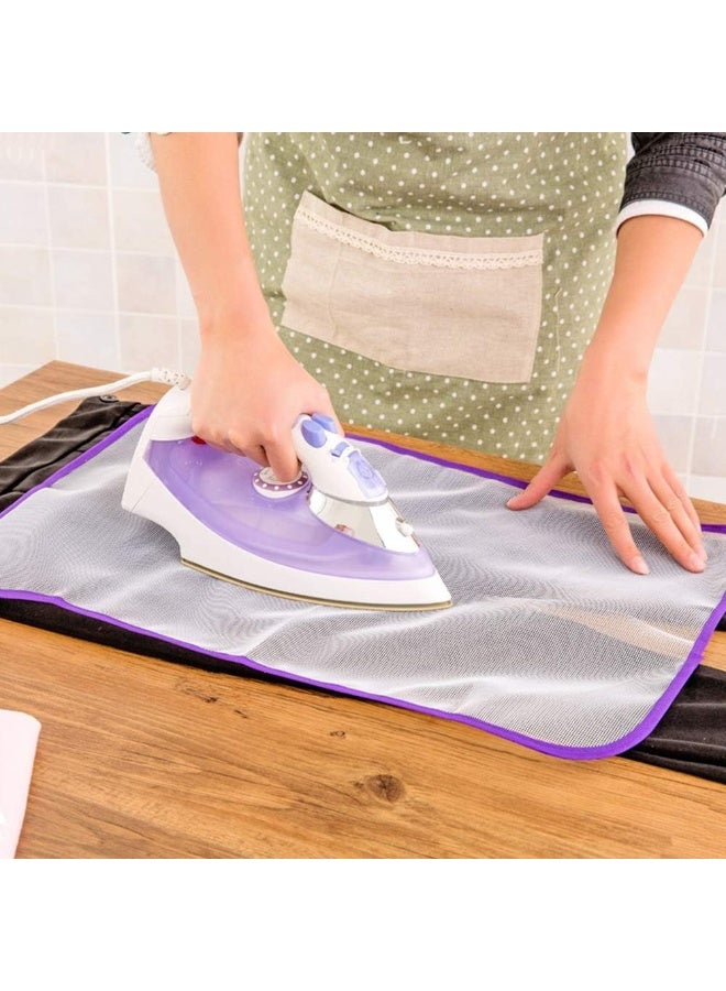 2-Piece Professional Heat Resistant Ironing Mat Set 40x60cm – Premium Transparent Mesh Ironing Cloth Protectors for Garments, Anti-Burn Ironing Pads for Delicate Fabrics Including Silk, Chiffon, Lace and Embroidery, Durable Home Ironing Accessories for Smooth Wrinkle-Free Results - Image 1