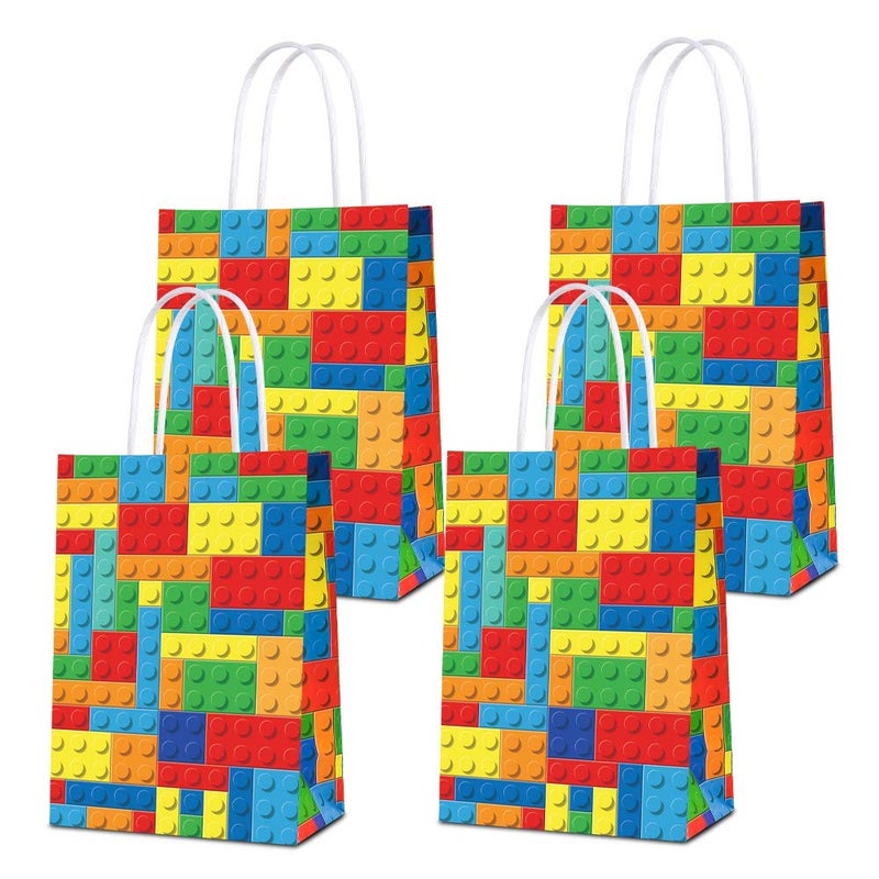 BCHOCKS Building Blocks Goodie Candy Gift Bags for Lego Party Supplies Color Bricks Theme Building Block Party Supplies for Kids Birthday Party Decoration - Image 2