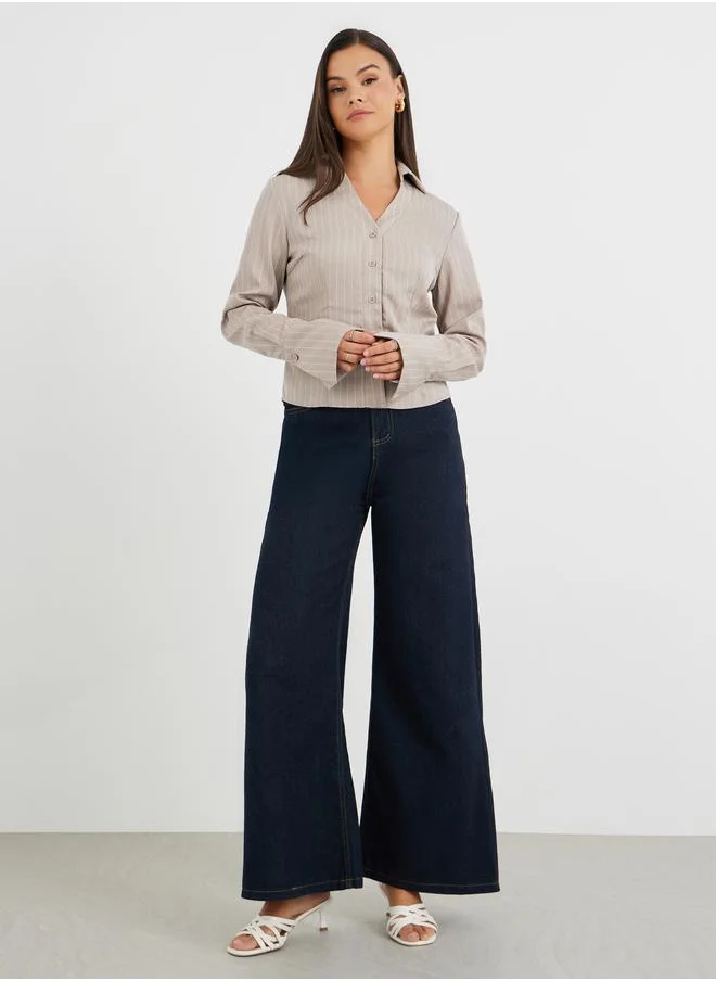 Styli Styli Striped Regular Fit Buttoned Shirt