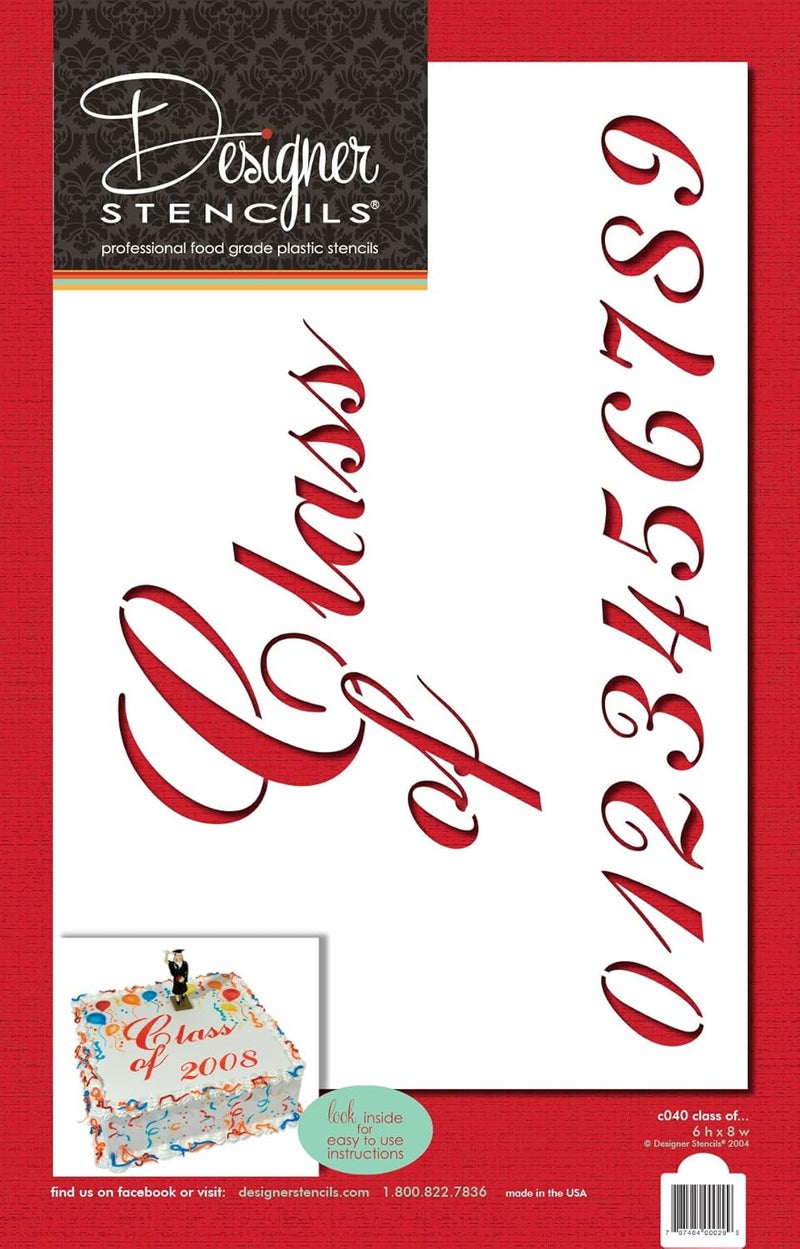 Designer Stencils C040 Class Of Cake Stencil Beigesemitransparent - Image 3