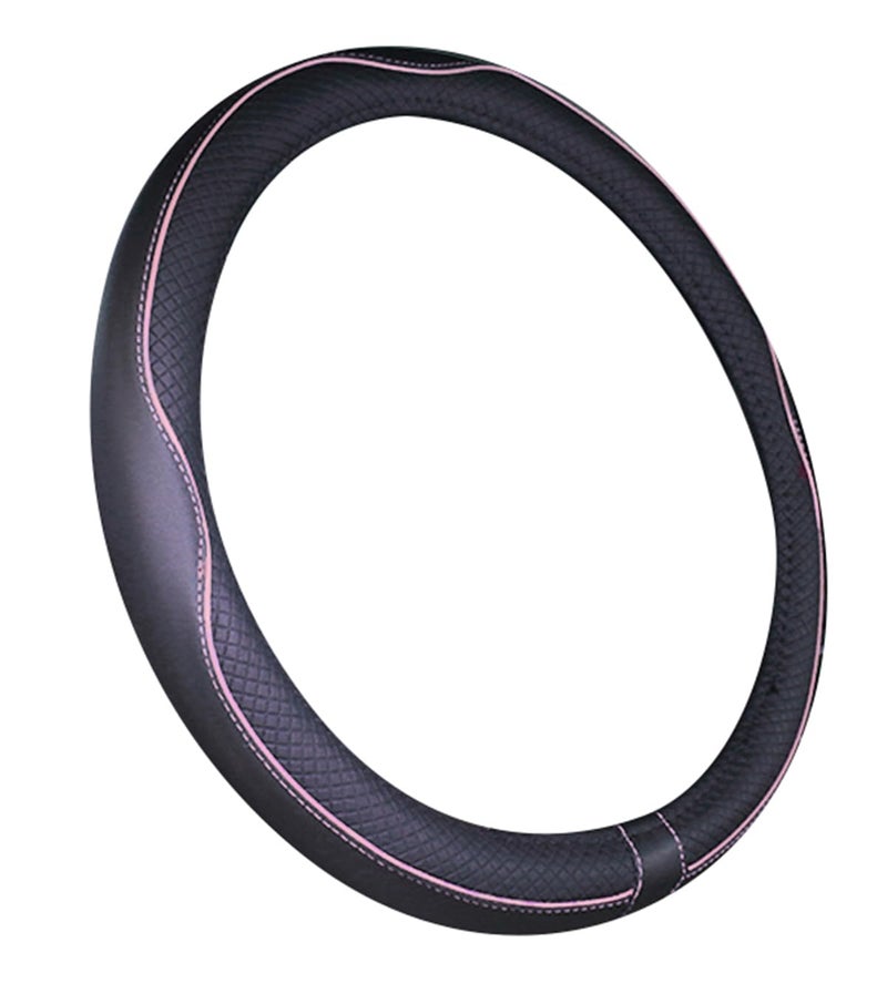 Mayco Bell Universal Standard Size Steering Wheel Cover Anti-Slip,Safety,Soft,Breathable,Durable,Full Surround,Comfortable Grip Microfiber Leather (14.5-15 inch,Black Pink) - Image 5