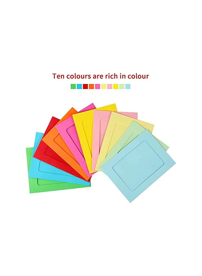 The Bros Paper Picture Frames, 10PCS Colorful DIY Creative Retro Kraft Paper Polaroid Films Hanging Album Frame with Wood Clips and Jute Twine, for Home School Office Wall Decoration (4x6 inch) - Image 5