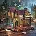 FUNPOLA 3D Wooden Puzzle Magic Bookstore with LED Lights DIY Miniature Kit Spellbound Bookshop Home Dcor Display Creative Gift for Adults and Teens - Image 4