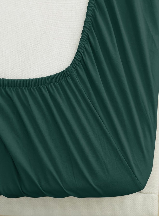 Mocassi Full Fitted Sheet - Deep Pocket Cooling Sheets up to 16 inch - Hotel Luxury 1800 Premier - Softest Sheets - Wrinkle Resistant - 1 Single Bottom Fitted Sheet, Full, Forest Green - Image 5