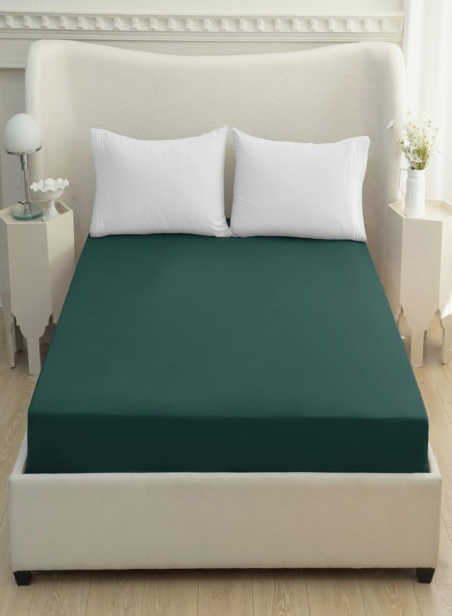Mocassi Full Fitted Sheet - Deep Pocket Cooling Sheets up to 16 inch - Hotel Luxury 1800 Premier - Softest Sheets - Wrinkle Resistant - 1 Single Bottom Fitted Sheet, Full, Forest Green - Image 2