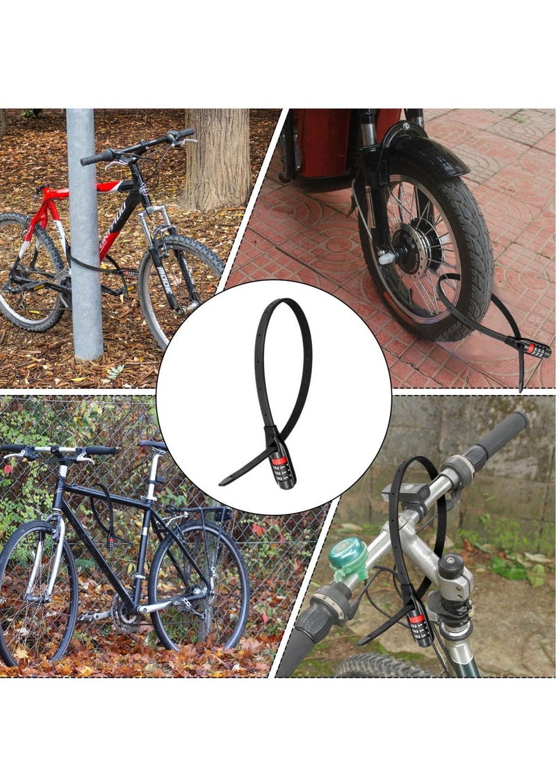 KASTWAVE - Bicycle Zip Tie Lock Multifunctional Adjustable Bicycle Lock 3-Digit Key/with Password for Bikes Luggage Skis Lockers and Doors - Image 1