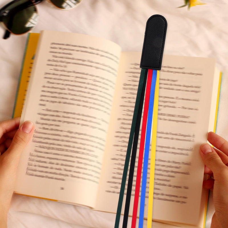Black PU Leather and Satin Ribbon Bible Bookmark Page Marker for Reading Study - Image 4