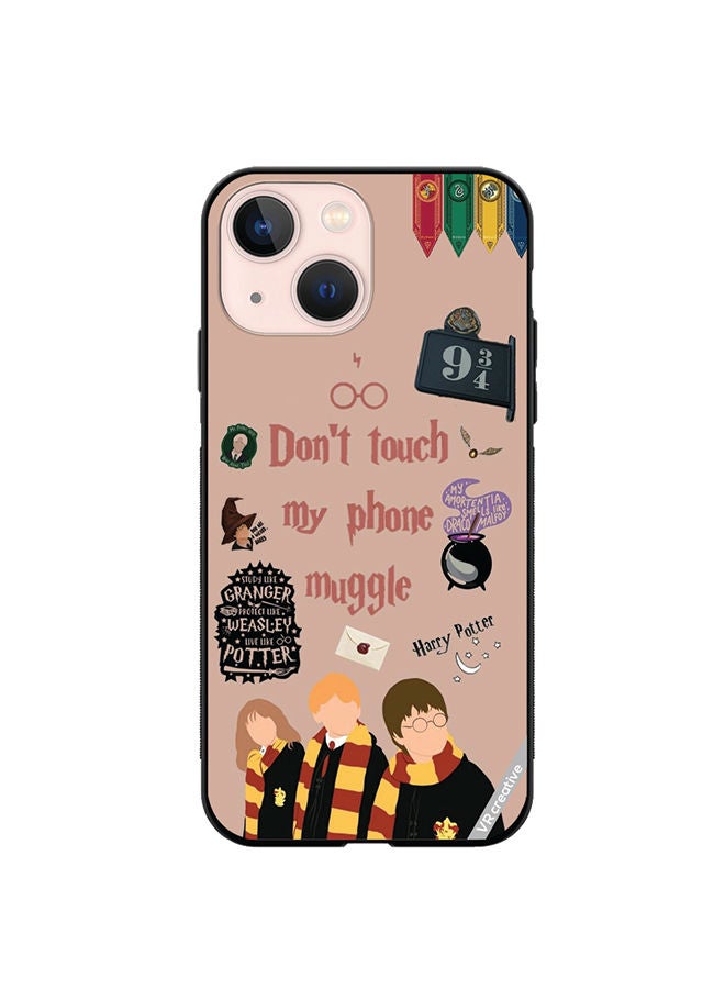 VR CREATIVE Protective Case Cover For Apple iPhone 14 Plus Dont Touch My Phone Muggle Design Multicolour - Image 1
