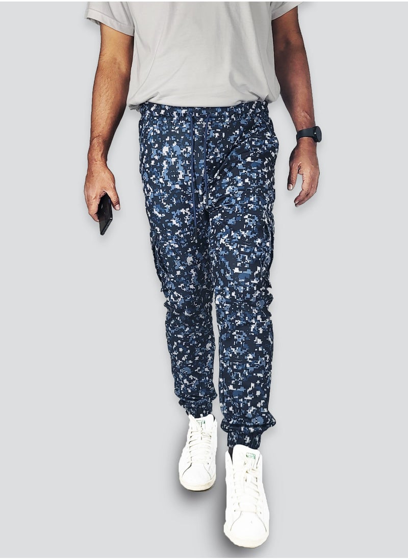 FLUSH - Flush Mens Camo Cargo Pants Stretchable, Skinny-Fit Trousers with 6 Pockets - Image 1