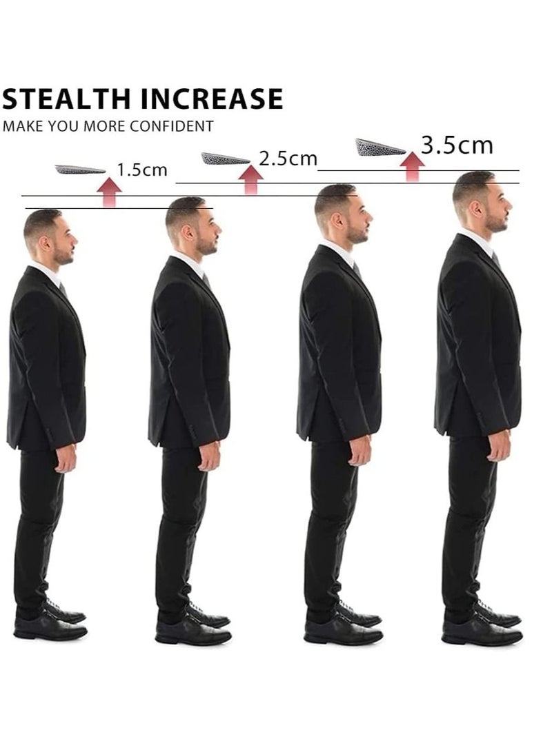 Height Increase Insoles Half Pad Silicone Gel Heel Cushion Shock Absorption Pads Soft Washable Women Men Heighten for Leg Length Discrepancies 3 Pairs - Image 2