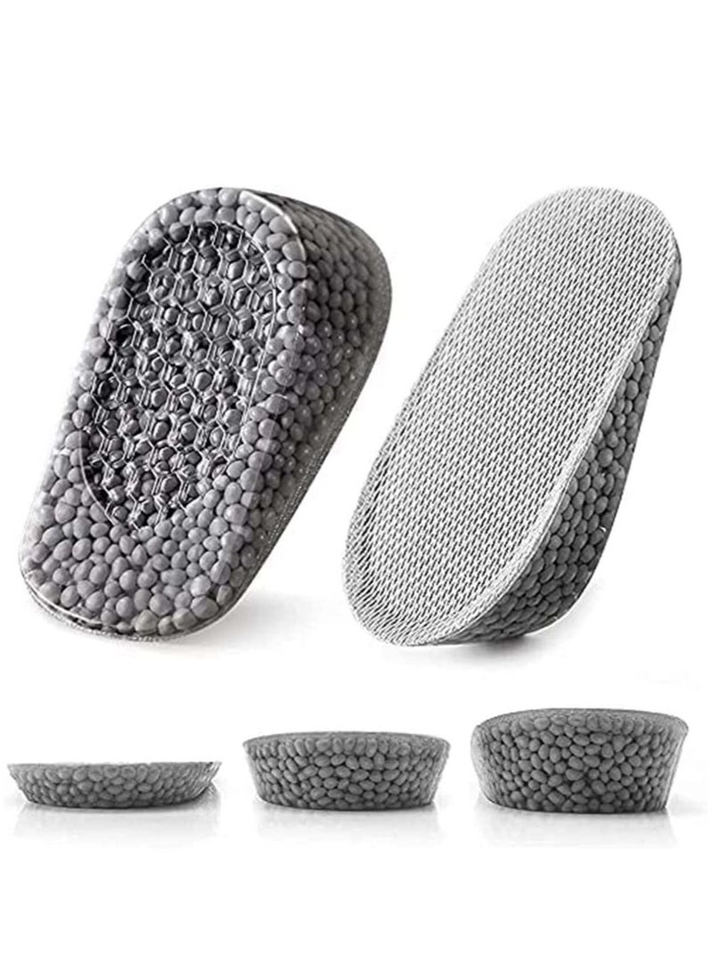 Height Increase Insoles Half Pad Silicone Gel Heel Cushion Shock Absorption Pads Soft Washable Women Men Heighten for Leg Length Discrepancies 3 Pairs - Image 1