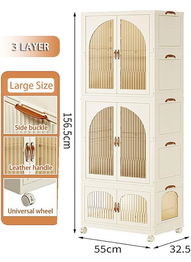 Childrens Wardrobe,Baby Clothes Cabinet Collapsible Kids Closet Storage Organizer Bedroom Nursery Armoire Quick Install Toddler Dresser with Hanging Rod and Wheel(2 Hanging Area+1 Storage) - pzsku/ZF894CEAA8F49C8C10C52Z/45/_/1701924162/20526ff3-f19b-421b-94f4-d7743a7077be