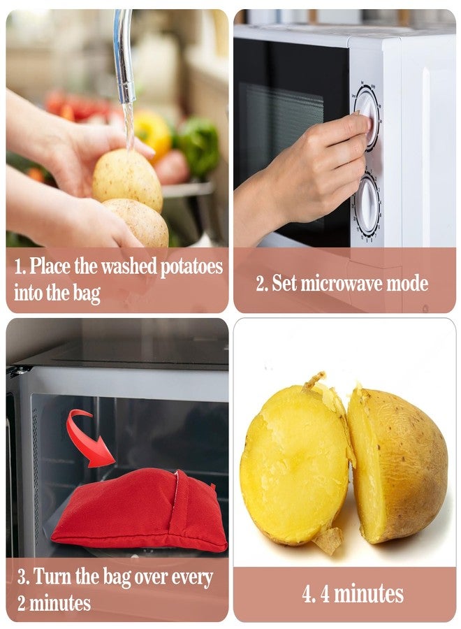 MAQIHAN 2 Baked Potato Microwave Bag - 44g Thickened Potato Bag for Microwave Small Red Potatoes Baker Baking Pouches Cooking Bags - Image 4