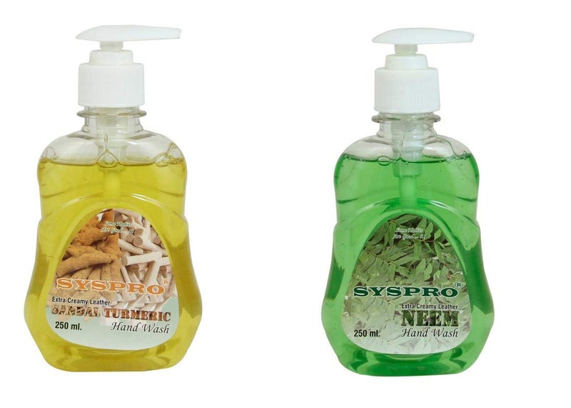 SYSPRO Handwash Combo of Neem  Sandal Turmeric Foaming Handwash Pump 2 x 250ml Rich FoamMoisturizing Hand Wash Soft on Hands
