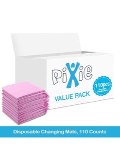 Pixie Disposable Changing Mats, 110 Counts, Soft Waterproof Mat, Portable Leak Proof Changing Mat, New Mom Leak-Proof Under pad, Mattress Table Protector Pad  - Image 2