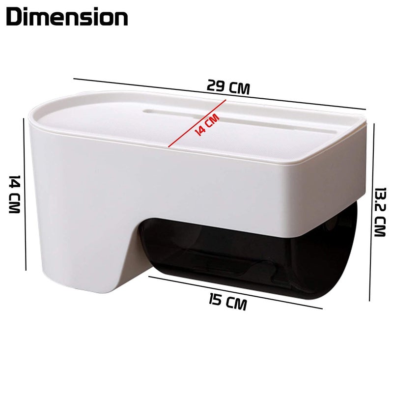 Xpandio Magic Sticker Series Self Adhesive Wall Mount Toilet Tissue Paper Roll Holder for Bathroom with Mobile Stand - Image 2