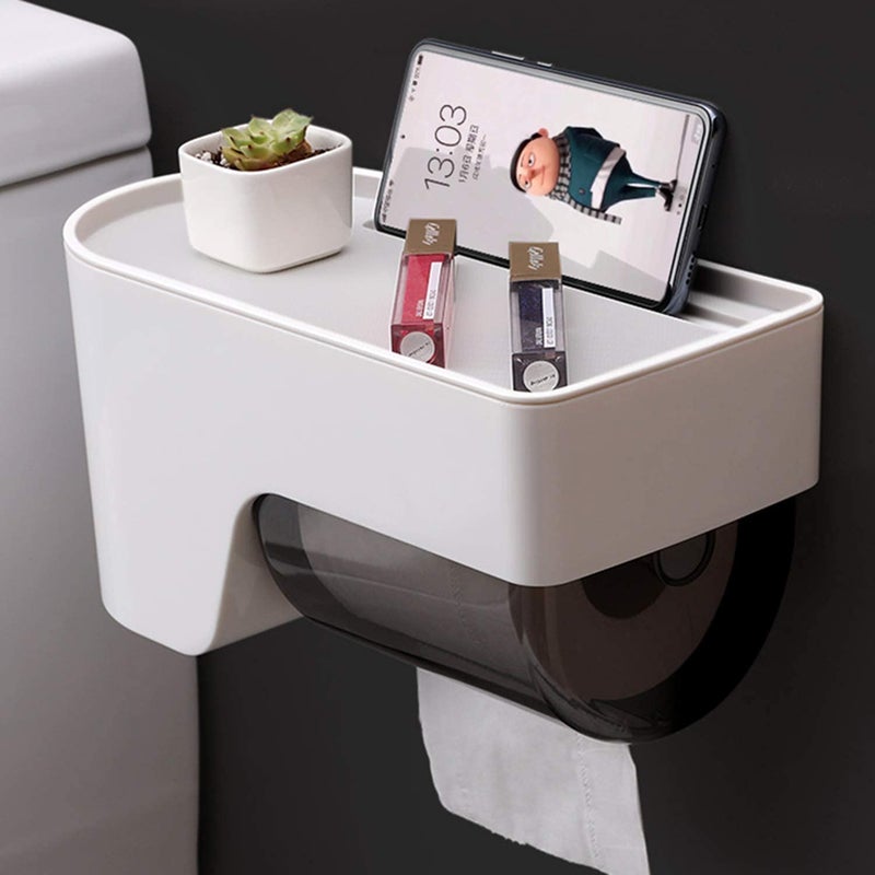 Xpandio Magic Sticker Series Self Adhesive Wall Mount Toilet Tissue Paper Roll Holder for Bathroom with Mobile Stand - Image 1