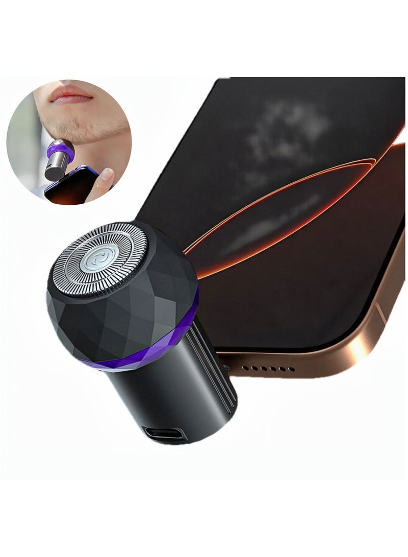 Portable USB-C Phone Shaver - 6500 RPM High-Speed Electric Razor - Instant On-The-Go Grooming for Missed Spots - Image 1