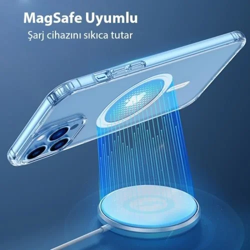 Polhammobile Polham iPhone 13 Pro Max 6.7 Magsafe Magnetic Transparent Silicone Case, Shock Absorbing, Non-yellowing, Tpu+Pc