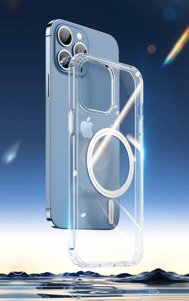 Polhammobile Polham iPhone 13 Pro Max 6.7 Magsafe Magnetic Transparent Silicone Case, Shock Absorbing, Non-yellowing, Tpu+Pc