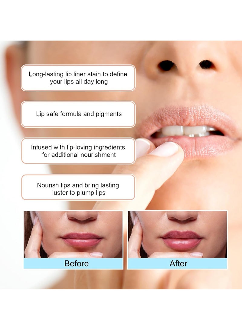 EELHOE Peel Off Lip Liner Tattoo, Long Lasting Peel-Off Lip Stain, Waterproof Removable Lip Liner, Detachable Tattoo Colored Lip Gloss, Plump Lip Lines (Wine Red) - Image 2