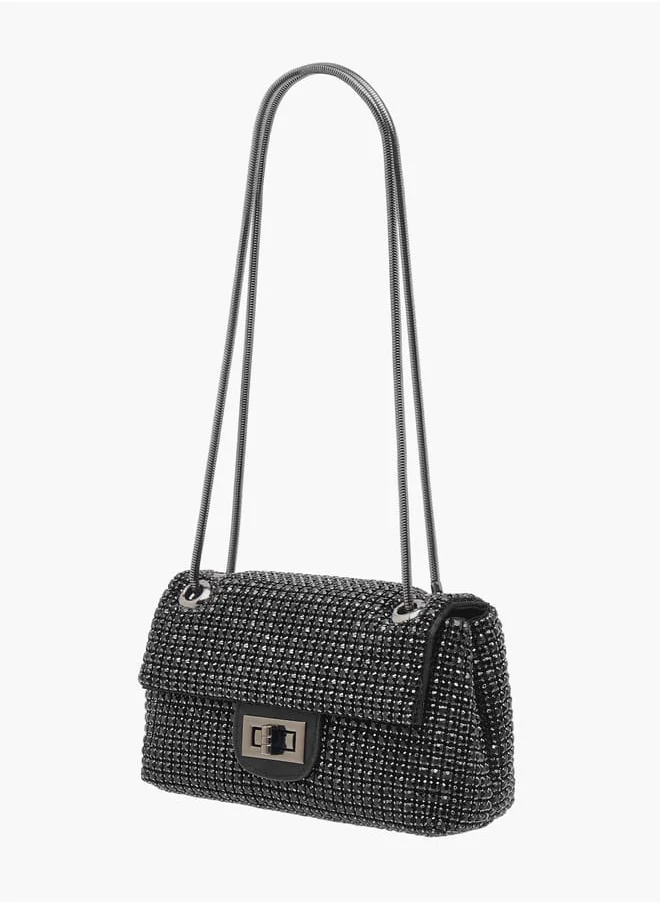 سيليست Women Embellished Crossbody Bag with Twist Lock Closure