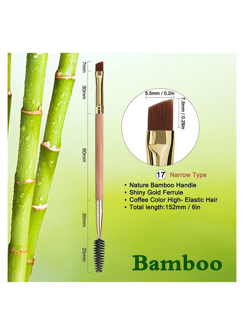 ORiTi Duo Eyebrow Brush, Spoolie Brush and Angled Brow Brush Eyelash Brush for Eye Makeup 5pcs,  - Image 2