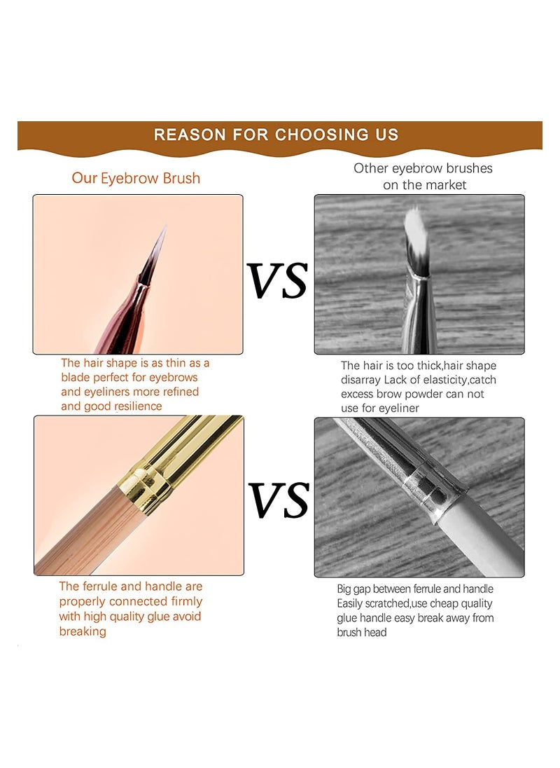 ORiTi Duo Eyebrow Brush, Spoolie Brush and Angled Brow Brush Eyelash Brush for Eye Makeup 5pcs,  - Image 3