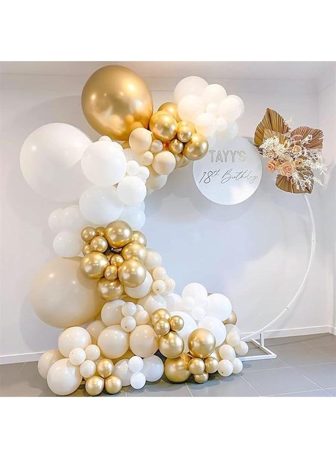 RUBFAC 129pcs Metallic Gold Balloons Latex Balloons Different Sizes 18 12 10 5 Inch Party Balloon Kit for Birthday Party Graduation Wedding Holiday Balloon Decoration - Image 3