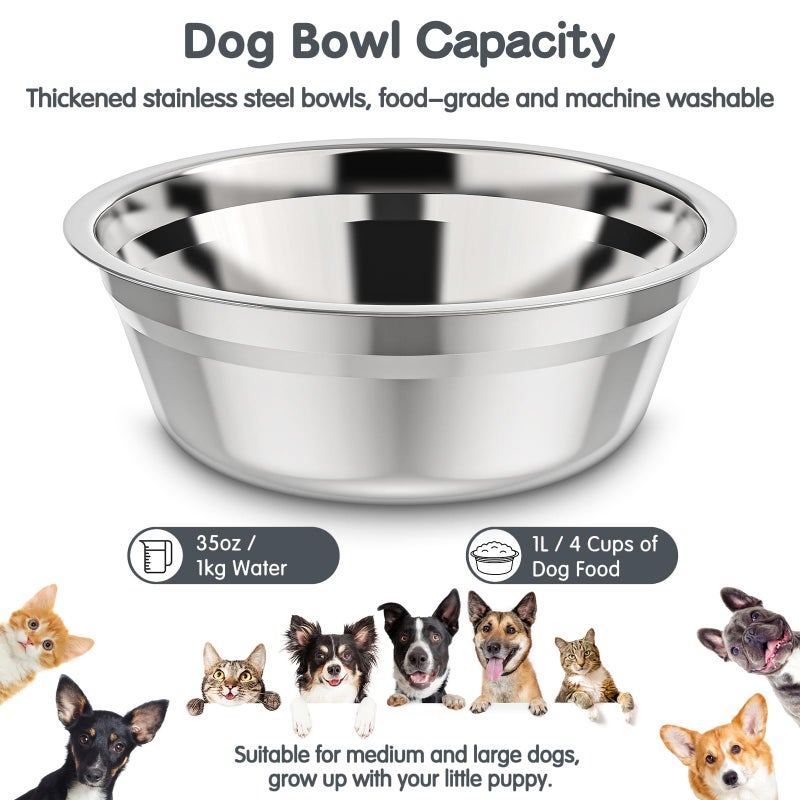 XIAZ Elevated Dog Bowls Large Breed Raised Dogs Bowl Stand Large/Medium Sized Dog Stainless Steel Food Water Bowl Stands 5 Heights Adjustable 9/11/12/14in Pet Feeder Dish Station - Image 5