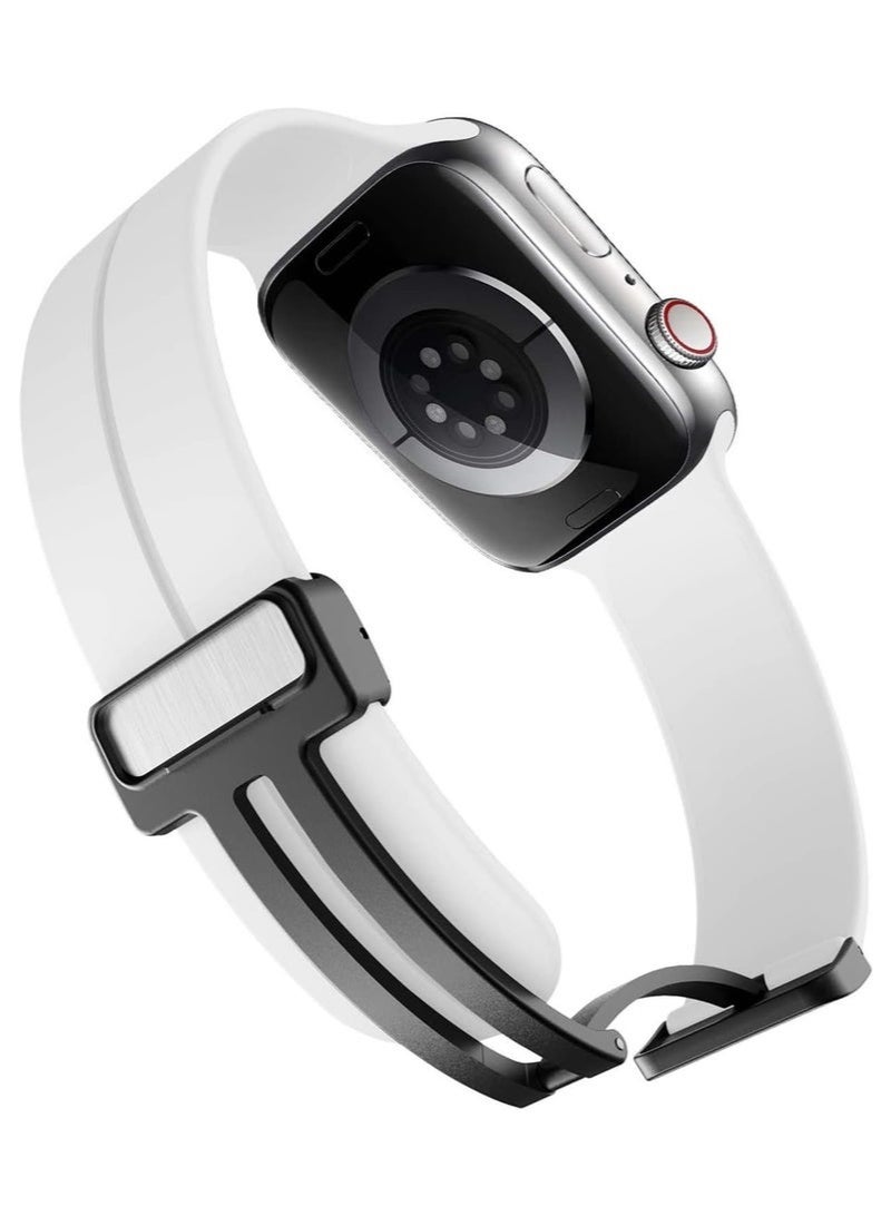 DUSALA Magnetic Silicone Watch Band 42mm/44mm Quick Release Strap for Men & Women Soft Skin Friendly Sport Replacement Band for Smartwatch & Analog Watches Durable, Waterproof, Magnetic Folding Clasp for All-Day Comfort - Image 2