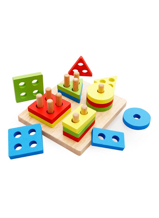 17 Pieces Geometry Shape Match Toys Cm Detachable And Removable Blocks For Upto 12 Months Age Group Kids 12x12x10cm - Image 3