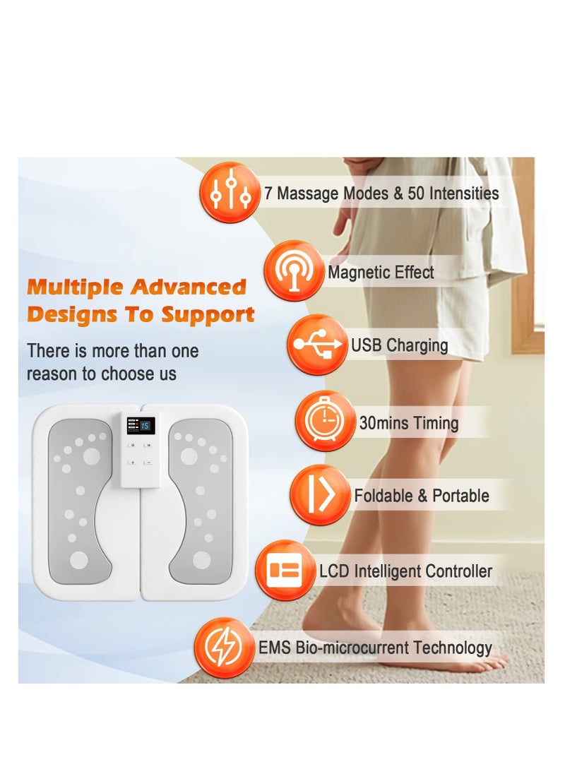 SYOSI Foot Stimulator Massager for Improved Circulation, Foldable USB Feet Massager 50 Intensities &10 Modes Muscle Relaxation Foot Fatigue and Soreness Relief, for Home Office  - Image 5