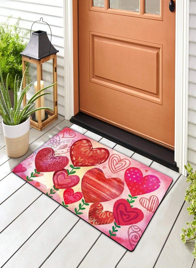 Morigins Love Garden Decorative Rubber Floor Mat Valentine Red Heart Flower Doormat 18 x 30 Inch - Image 4