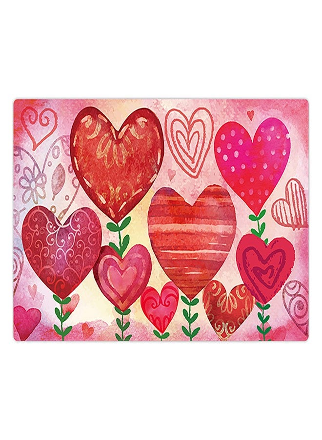 Morigins Love Garden Decorative Rubber Floor Mat Valentine Red Heart Flower Doormat 18 x 30 Inch - Image 1