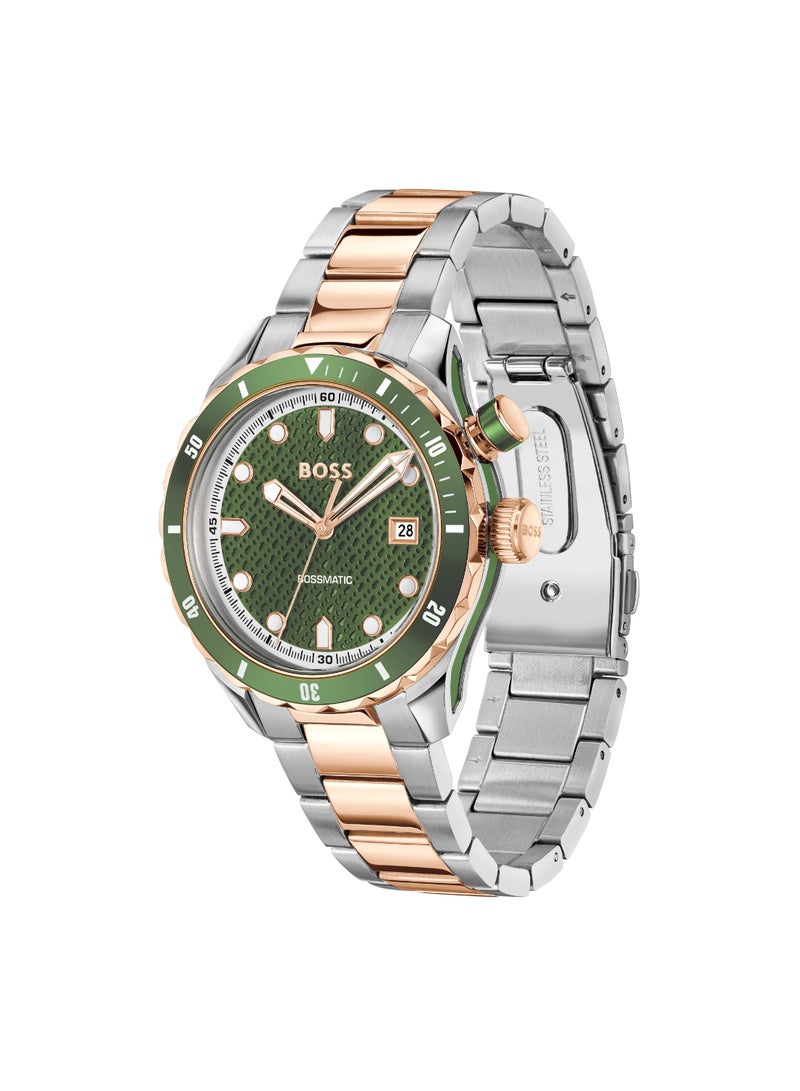 HUGO BOSS WATCH ROUND ANALOG MEN'S GREEN CASE WATCH - 1514181 - Image 1