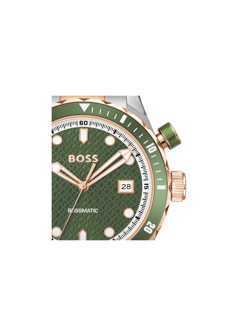 HUGO BOSS WATCH ROUND ANALOG MEN'S GREEN CASE WATCH - 1514181 - Image 4