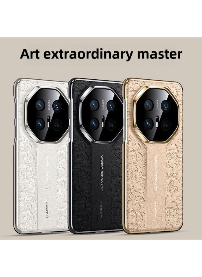 For Huawei Mate70pro Cloud Dragon Pattern Mate70rs Porsche Mobile Phone Case Mate60 Drop-resistant Protective Case-Color:Kf Cloud Dragon Pattern Porsche Series Black-Applicable Models:For Huawei Mate40
