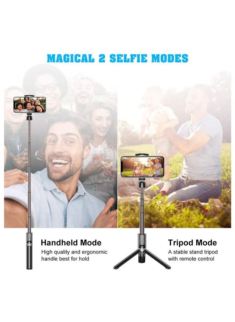 ELTRAZONE - Selfie Stick Tripod, Extendable Selfie Stick with Detachable Wireless Remote and Tripod Stand Selfie Stick for iPhone 11/12/13 Pro Max/X/XS/XR/8/8P/7/7P/6s/6 - Image 1