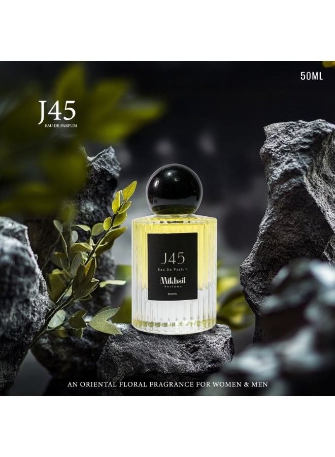 MIKHAIL J45 Oriental Floral Eau De Parfum 50ml – Unisex Long-Lasting Perfume with Saffron, Jasmine & Amber Notes - Image 2