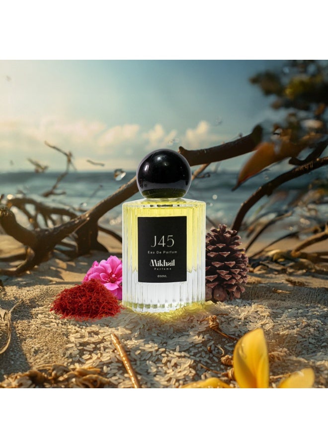 MIKHAIL J45 Oriental Floral Eau De Parfum 50ml – Unisex Long-Lasting Perfume with Saffron, Jasmine & Amber Notes - Image 5