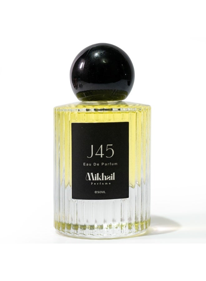 MIKHAIL J45 Oriental Floral Eau De Parfum 50ml – Unisex Long-Lasting Perfume with Saffron, Jasmine & Amber Notes - Image 1