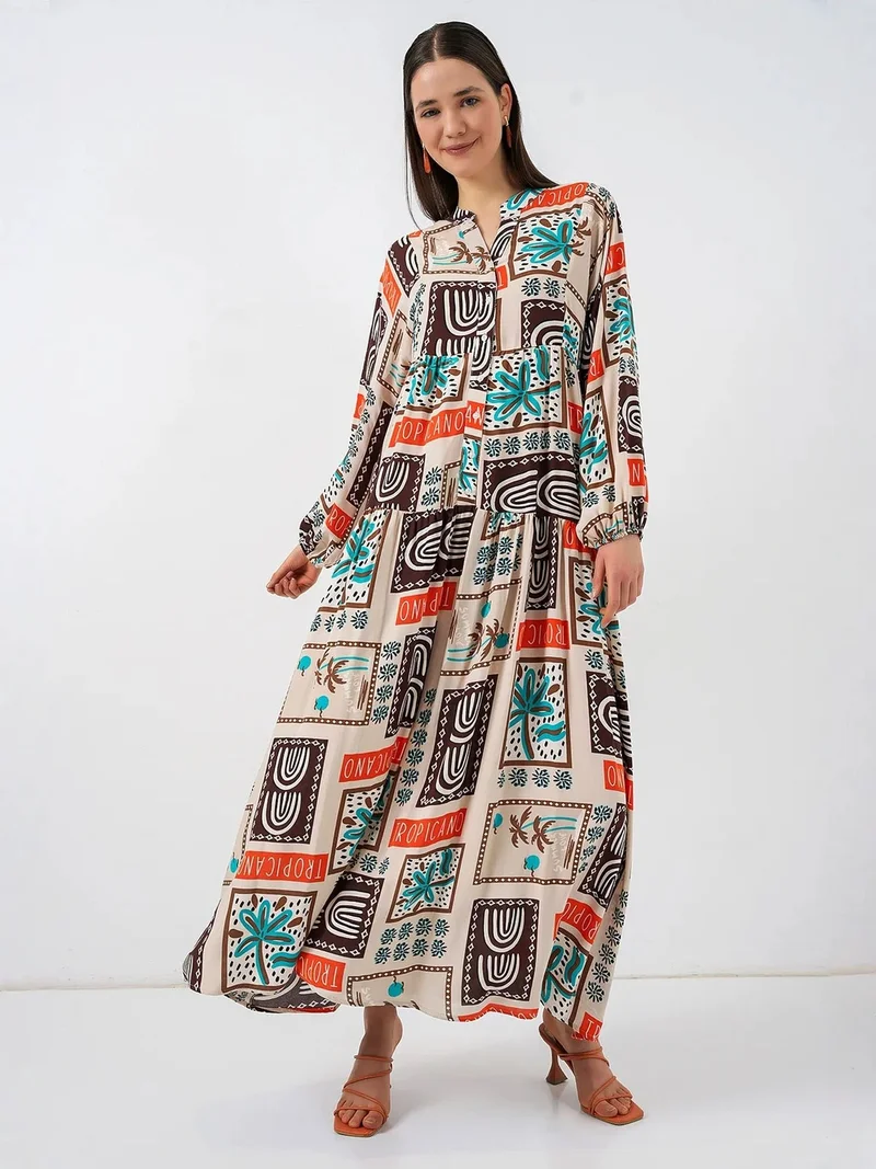 بيغ دارت BDART Patterned V-Neck Maxi Dress