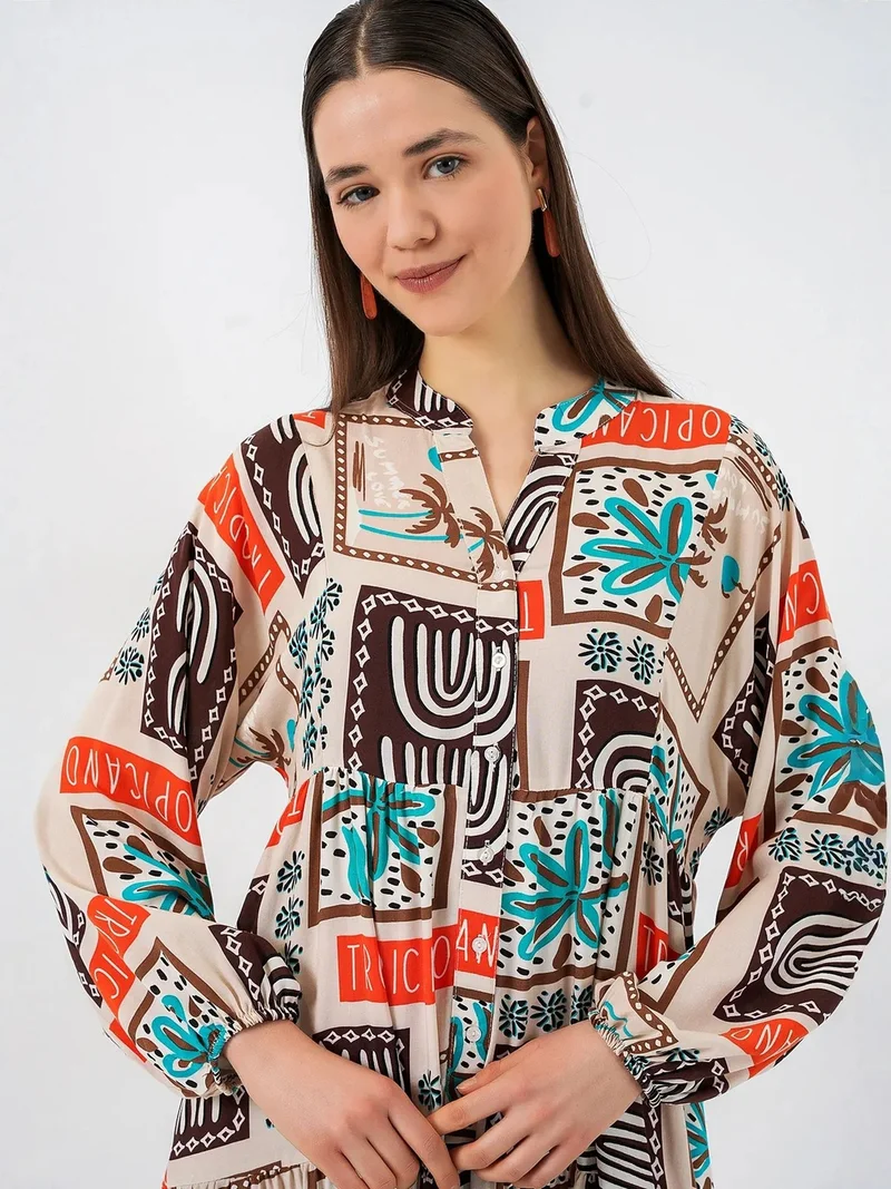 بيغ دارت BDART Patterned V-Neck Maxi Dress