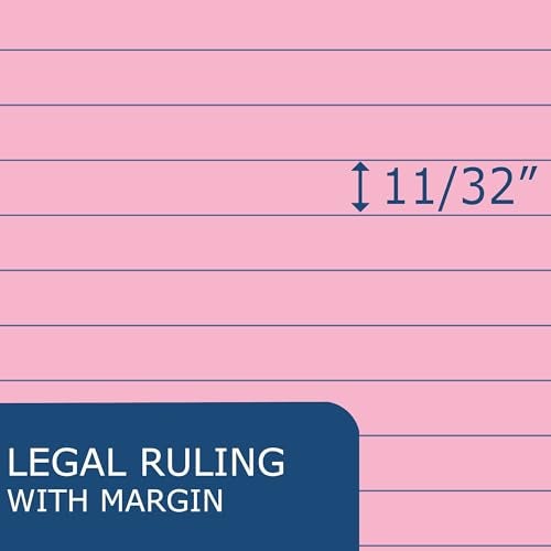 ROARING SPRING Enviroshades Recycled Colored Legal Pads, Pink, 12 Pack, 8.5" x 11", Legal Ruled, 50 Sheets Per Pad, 15 lb Perforated Paper, Made in USA - Image 3